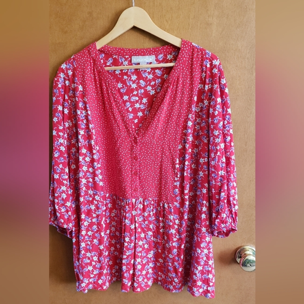 Boho Woman Within Floral Blouse
